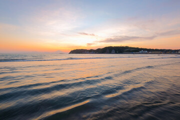 神奈川県逗子海岸の夕日