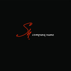 SN isolated black initial beauty monogram and elegant logo design