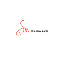 SN initial beauty monogram and elegant logo design