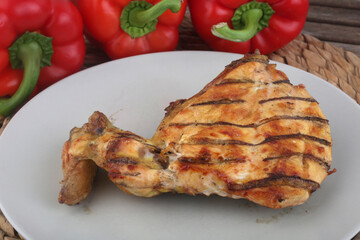 grillet breast chicken as meat food
