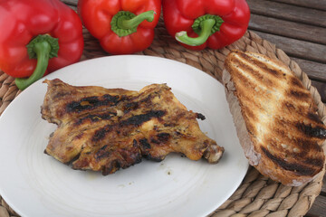 grillet breast chicken as meat food