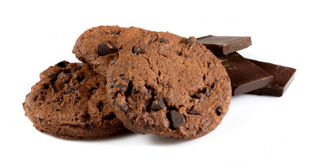 isolated image of cookie and chocolate close up