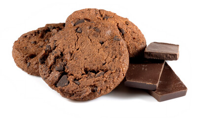 isolated image of cookie and chocolate close up