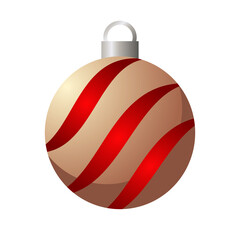 happy merry christmas ball with waves hanging icon