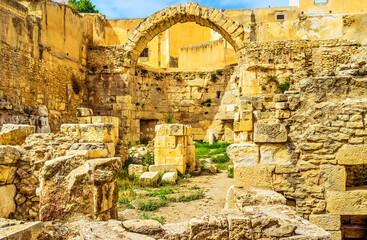 The remains of ancient Roman town in El Kef, Tunisia