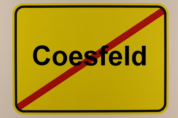 Illustration eines Stadtausgangsschildes der Stadt Coesfeld