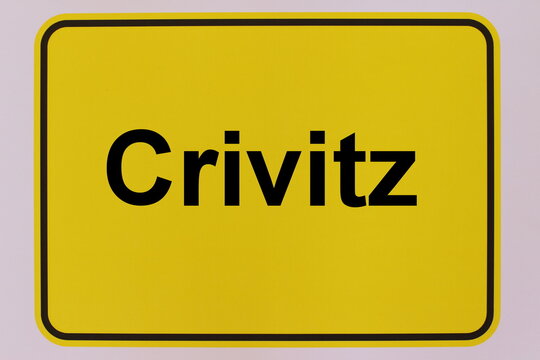 Illustration eines Stadteingangsschildes der Stadt Crivitz