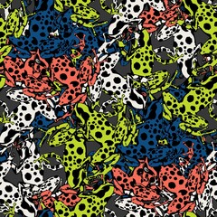 Poison Dart Frogs. Abstract spotted poisonous reptile ornament