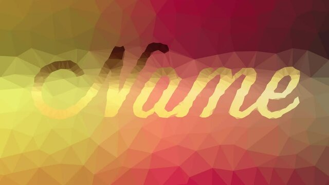 Name fade technological tessellating looping animated polygons