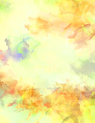 Plakat Abstract background of colorful brush strokes. Brushed vibrant wallpaper. Painted artistic creation. Unique and creative illustration.