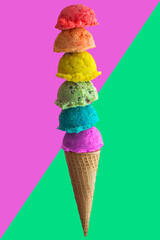 Ice cream of different fruits