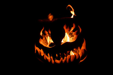 Flaming Jack-o'-Lantern