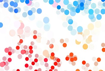 Light Blue, Red vector background with bubbles.