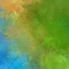 Painted composition with vibrant brush strokes. Textured colorful painting. Paint brushed wallpaper.