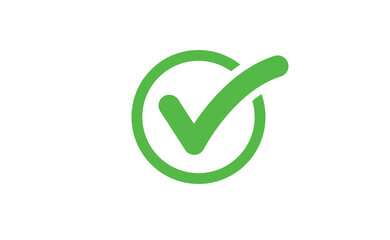 Checkmark tick green icon. Symbol of approval check mark.