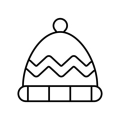 Zig Zag lines Beanie hat line icon