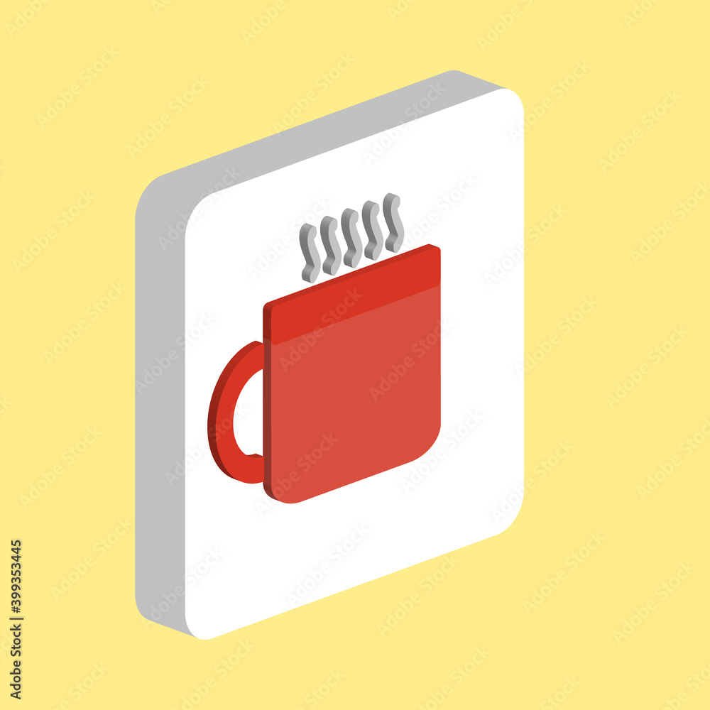 Poster hot cup simple vector icon. illustration symbol design template for web mobile ui element. perfect c