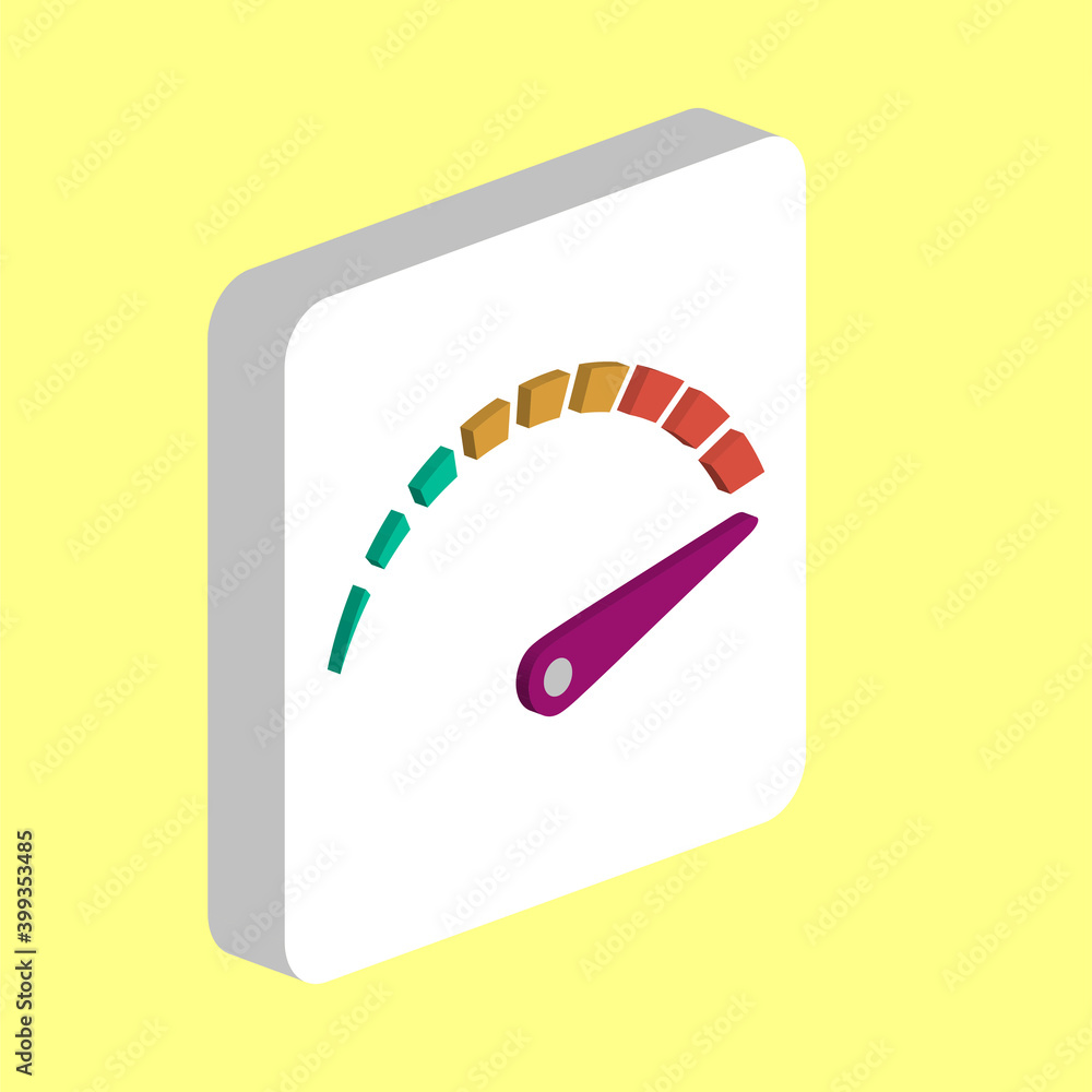 Poster indicator Simple vector icon. Illustration symbol design template for web mobile UI element. Perfect color isometric pictogram on 3d white square. indicator icons for business project.