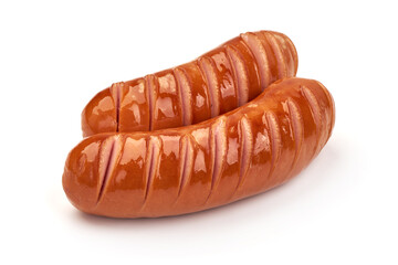 Grilled Pork Sausages, isolated on white background
