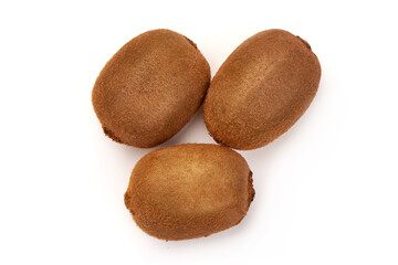Ripe kiwi fruit, close-up, isolated on white background