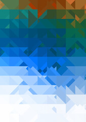 Intersecting shapes design on white background. Abstract minimalistic wallpaper. Colorful geometric template.