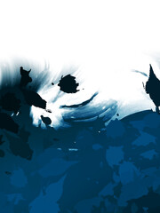 Brushed Painted Abstract Background. Wild chaotic brushstrokes. Strokes of paint. 2D Illustration. Brush stroked painting.