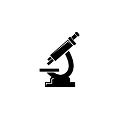 Laboratory Microscope, Research Tool. Flat Vector Icon illustration. Simple black symbol on white background. Laboratory Microscope, Research Tool sign design template for web and mobile UI element.