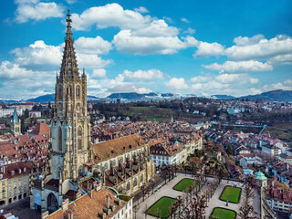 Fototapeta na wymiar Bern Münster Dom Altstadt