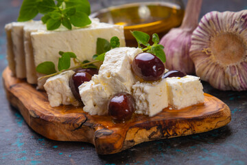 Greek feta cheese with olives
