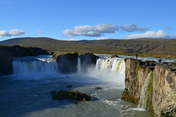 waterfall Godafoss Goðafoss  Akureyri Northern Iceland river Skjálfandafljót   