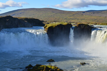 waterfall Godafoss Goðafoss  Akureyri Northern Iceland river Skjálfandafljót   
