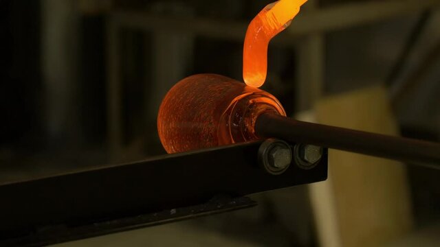 Glass works blowing.