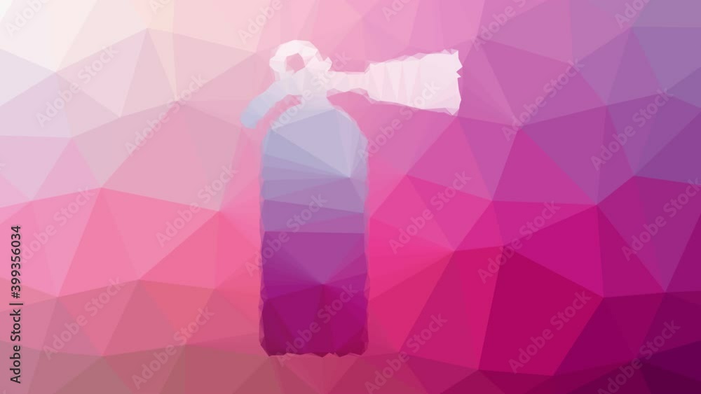 Poster fire extinguisher appearing weird tessellating looping moving triangles
