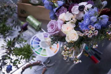 designer bouquet of flowers in the Floristics Studio