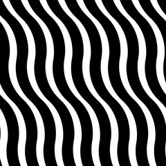 Wavy lines seamless pattern. Angled jagged stripes ornament. Linear waves motif. Diagonal curves print. Striped background. Tilted broken line shapes wallpaper. Slanted zigzag stripe figures. Vector