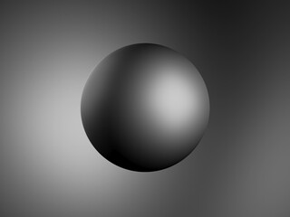 Glossy graphite sphere, 3d render illustration