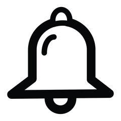 Thin line user bell icon. Fully editable. Royalty free.