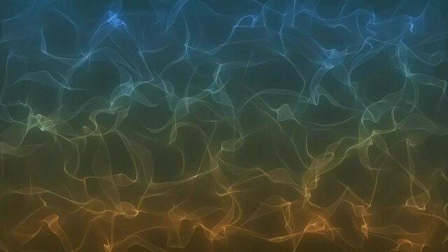 Proyecto sin3d rendering of a moving abstract background with a network shape in orange teal tones título