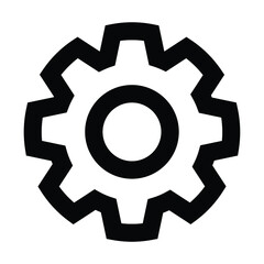 Thin line user gear icon. Fully editable. Royalty free.