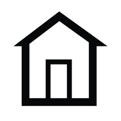 Thin line user house icon. Fully editable. Royalty free.