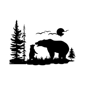 Download 1 039 Best Bear Cub Silhouette Images Stock Photos Vectors Adobe Stock