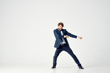 Fototapeta na wymiar classic suit business finance man emotion model advertising