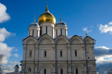 Architecture of Moscow Kremlin. Popular landmark.