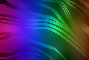 Dark Multicolor vector background with lines.