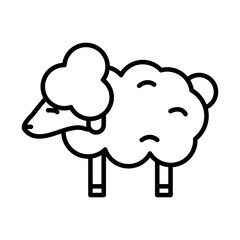 sheep animal line style icon