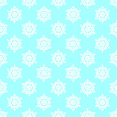 Snowflake seamless pattern. Vector Christmas winter background