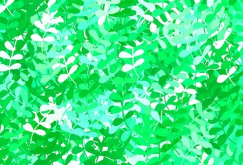 Light Green, Yellow vector natural artwork with leaves.