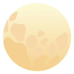 full moon night isolated icon