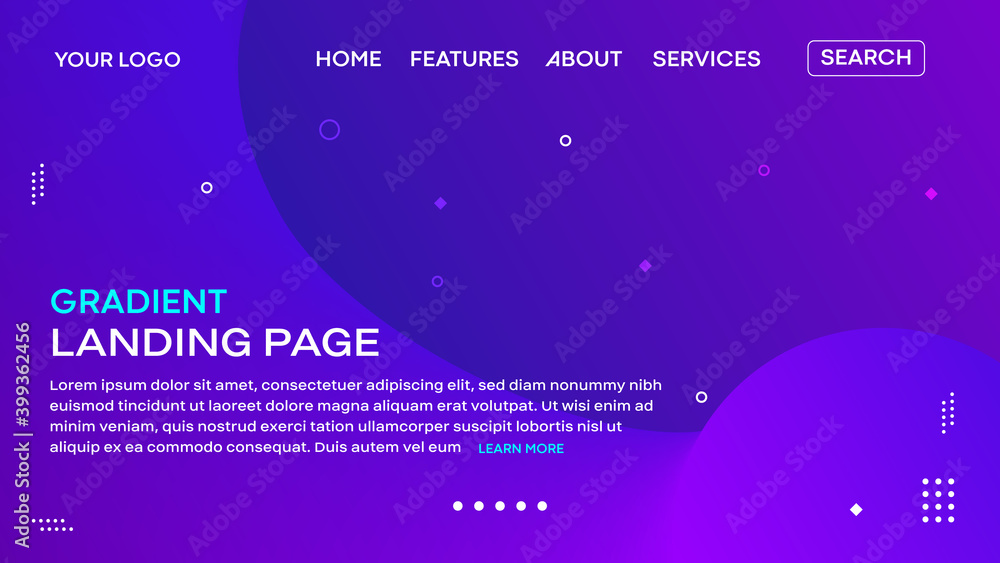 Poster abstract gradient background for landing page, web page