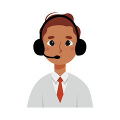 Isolated recepcionist man professions jobs icon- Vector